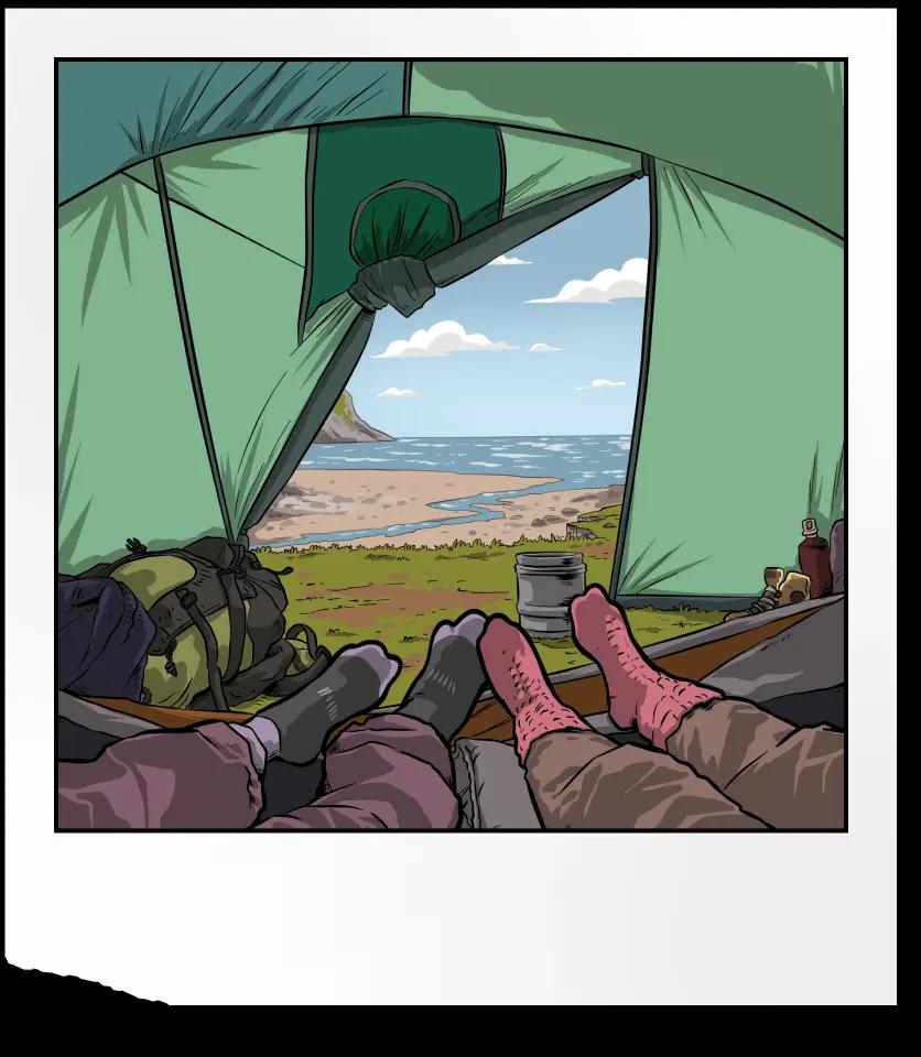 polaroid photo of camping trip