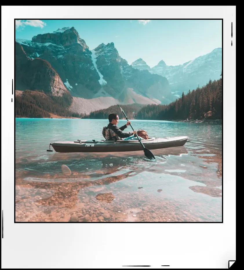 polaroid photo of canoeing