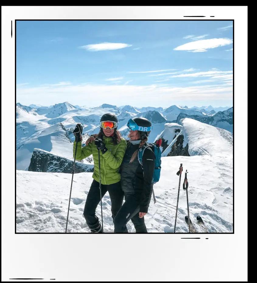 polaroid photo of skiing trip