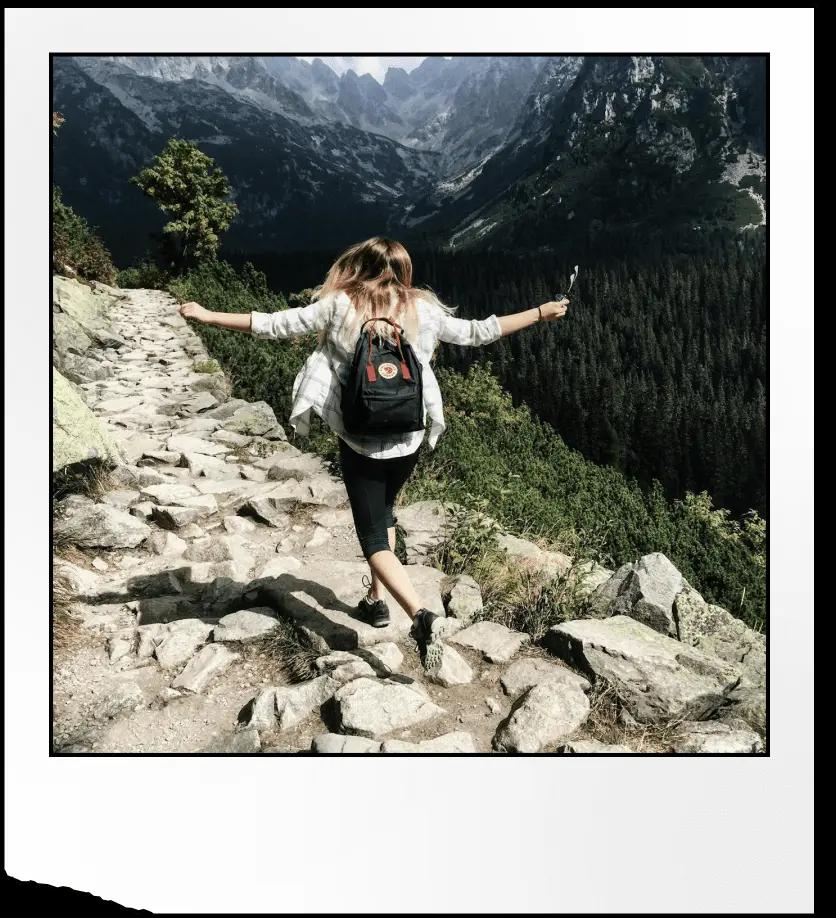 polaroid photo of hiking trip