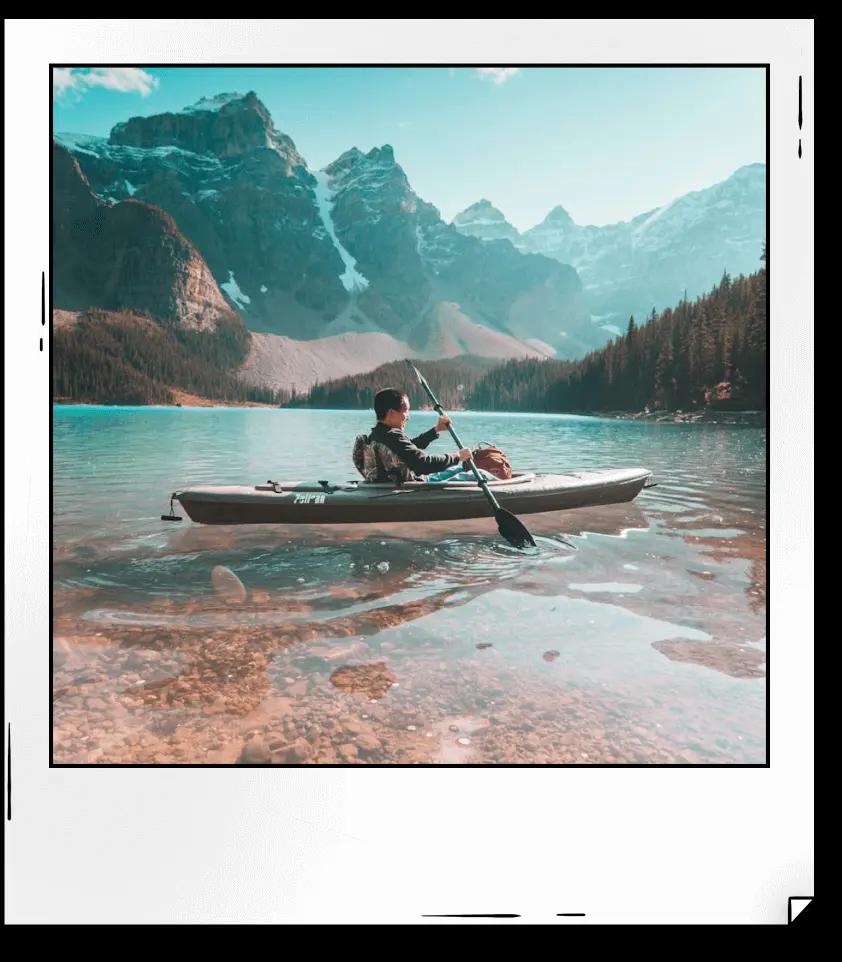polaroid photo of canoeing