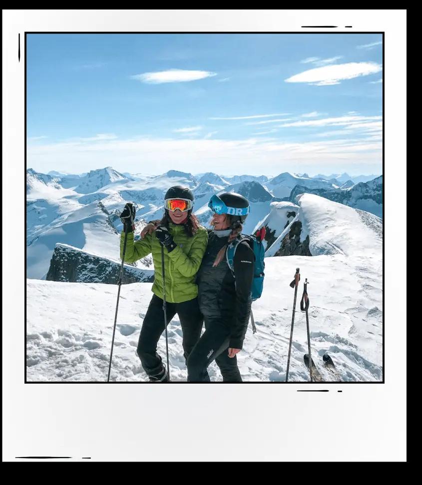 polaroid photo of skiing trip