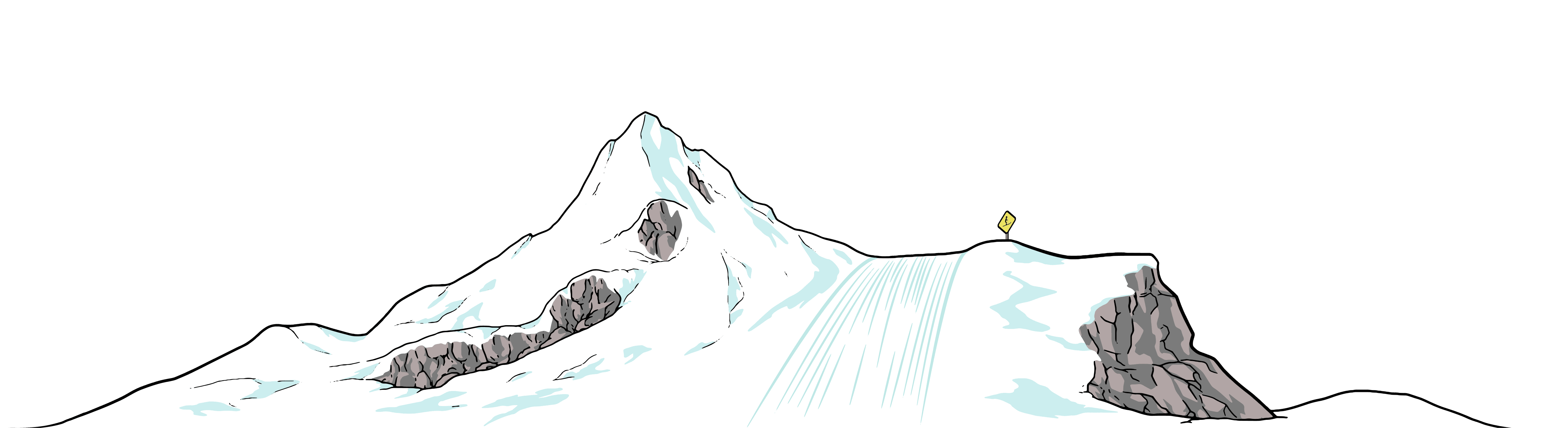 mountain with ski slopes